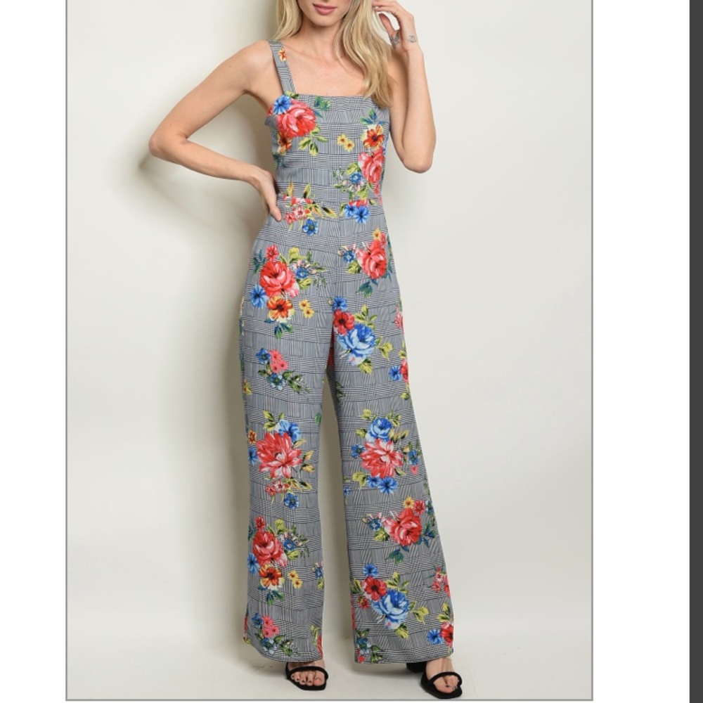 🆕💐 Women Floral Print Jumpsuit - Picture 1 of 3